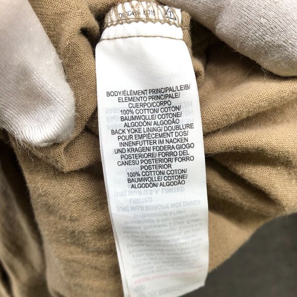 Muji Soft Double Cloth Shirt Mens M Tan Long Sleeve Button Up Pocket Front - Picture 6 of 8